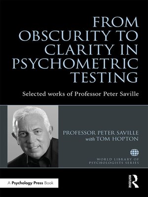 cover image of From Obscurity to Clarity in Psychometric Testing